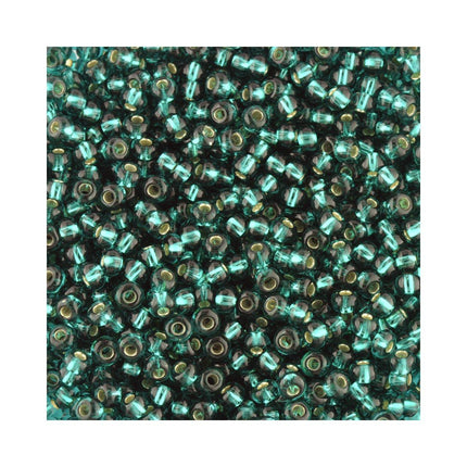 Preciosa Size 8 Silver lined turquoise seed beads