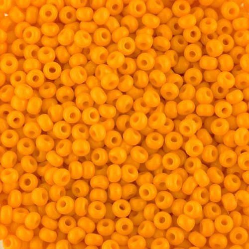 size 8 opaque orange seed beads. Preciosa Czech Glass see beads