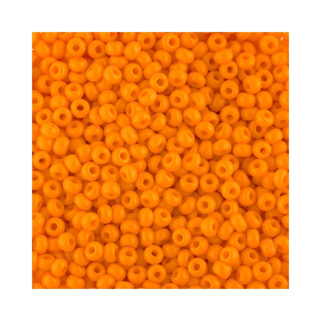 Size 8 Opaque Orange Seed Beads