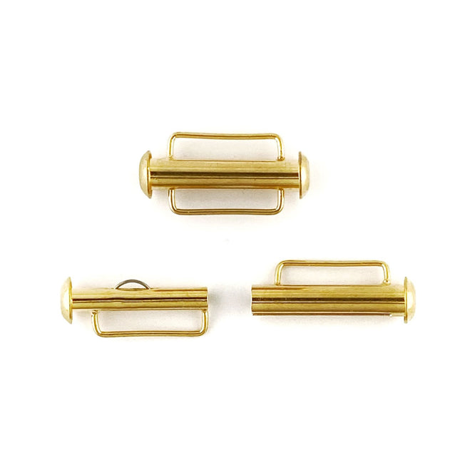 Slide Bar Clasp Gold Plated - open