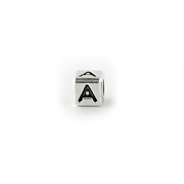 Metal Letter cube bead A