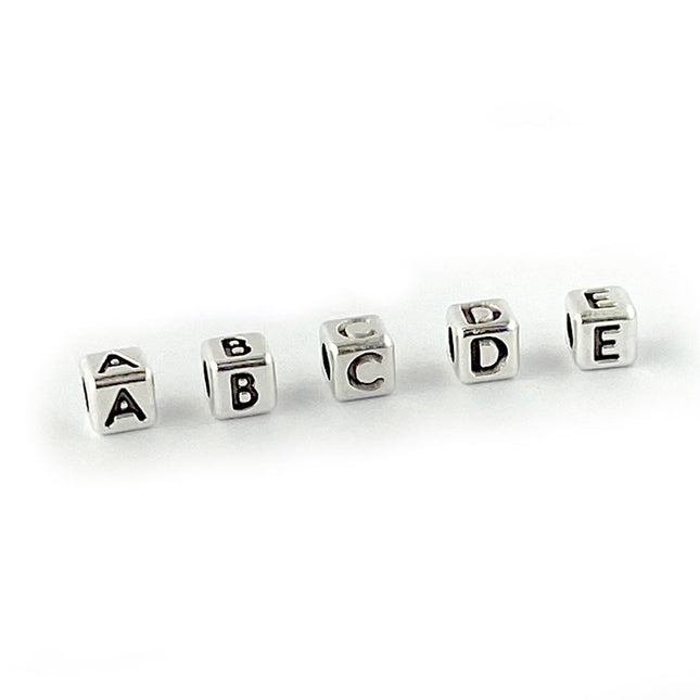 metal letter cube beads