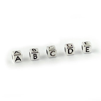 metal letter cube beads