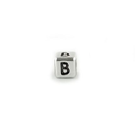 Metal Letter cube bead B
