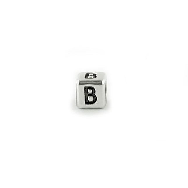 Metal Letter cube bead B