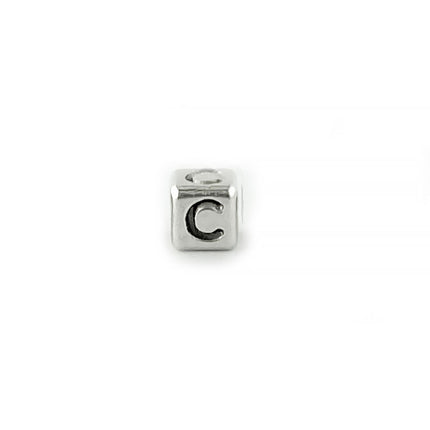 Metal Letter cube bead C