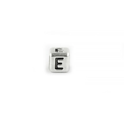 Metal Letter cube bead E