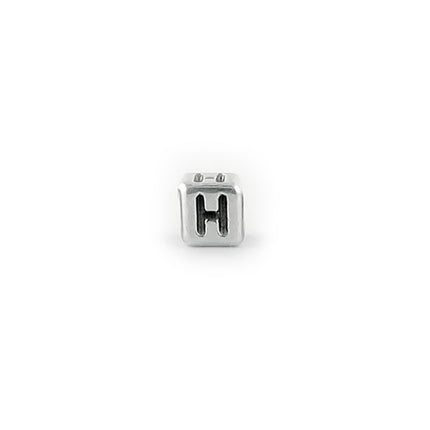 Metal Letter cube bead H
