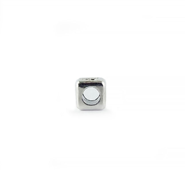 Metal Cube Letter Bead Hole Size just over 2mm