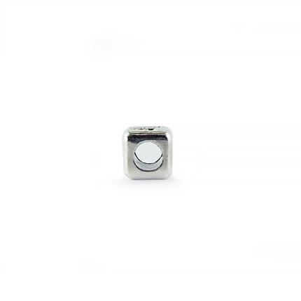 Metal Cube Letter Bead Hole Size just over 2mm