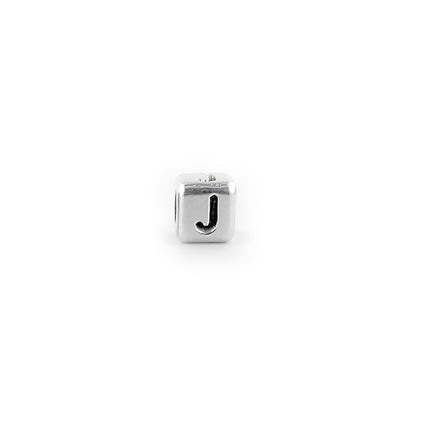 Metal Letter cube bead J