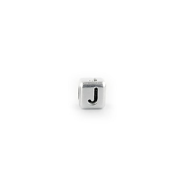 Metal Letter cube bead J