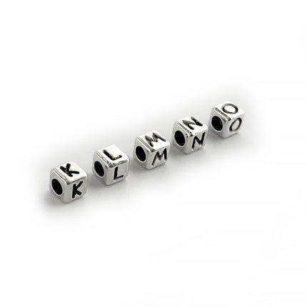 Metal Letter cube bead K - O
