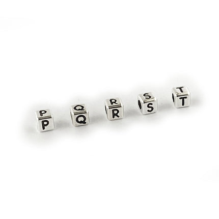 Metal Letter cube beads P - T