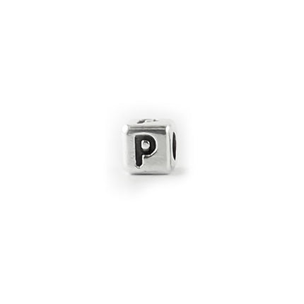 Metal Letter cube bead P