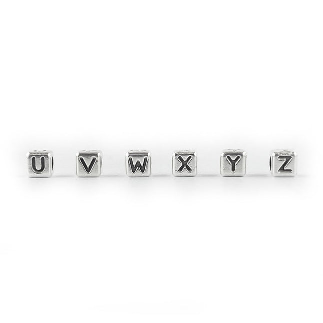 Metal Letter cube beads U - Z