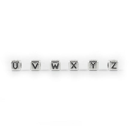 Metal Letter cube beads U - Z