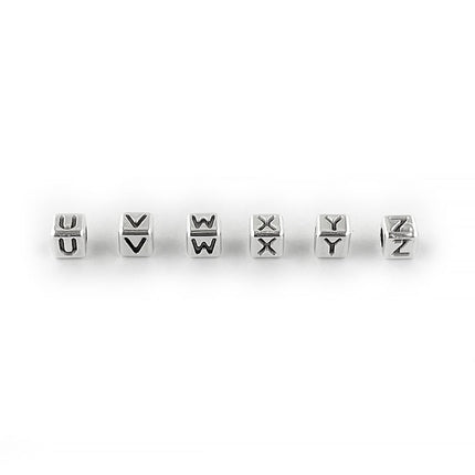 Metal Letter cube bead