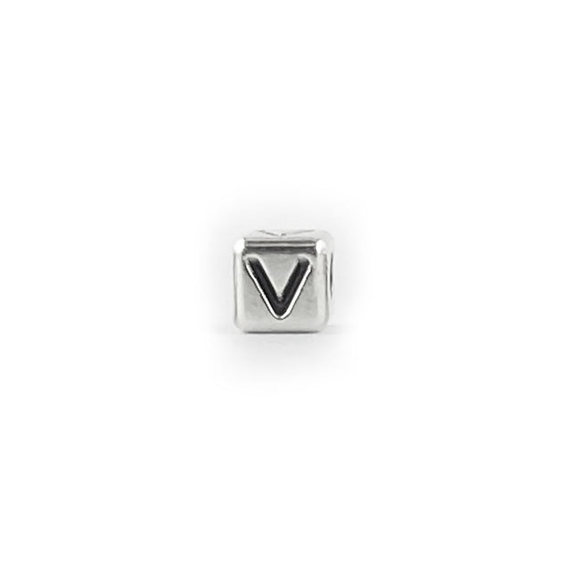 Metal Letter cube bead V