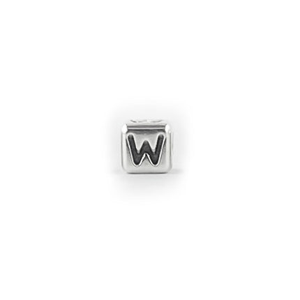 Metal Letter cube bead W