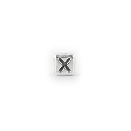 Metal Letter cube bead X