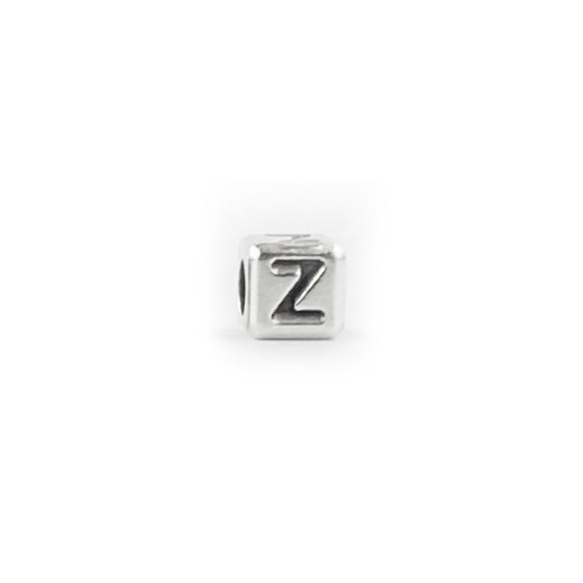 Metal Letter cube bead Z