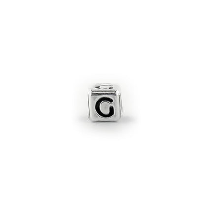 Metal Letter cube bead G