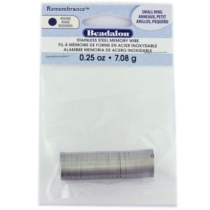 Small Ring Memory Wire 1/4oz Bright