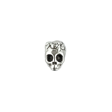 top drilled metal skull bead charm