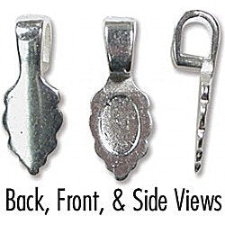 Silver Plated Glue On Small Pendant Bail