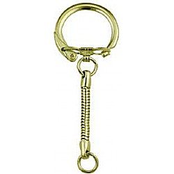 Snake Keyring With Chain Gold Plated