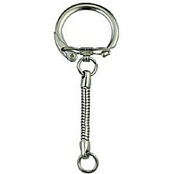 Snake Keyring With Chain Silver Plated