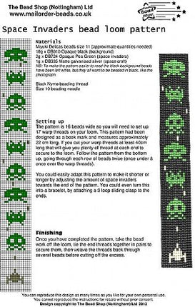 Space Invader Beadloom Pattern