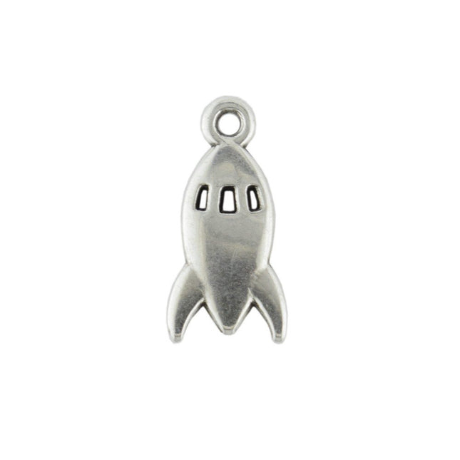 Rocket Charm Antique Silver