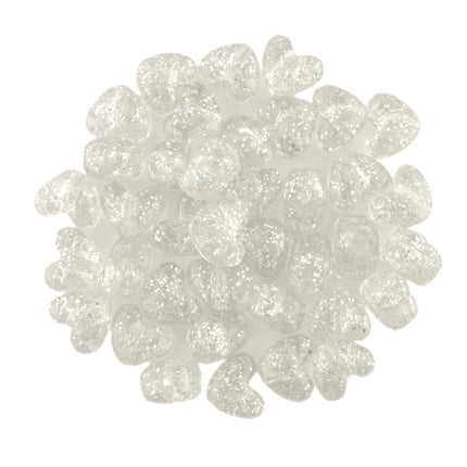 Sparkle Plastic Heart Bead Silver