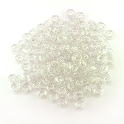 Sparkle Plastic Pony Bead Silver