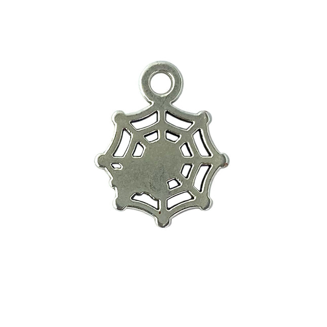 Spider Web Charm Antique Silver