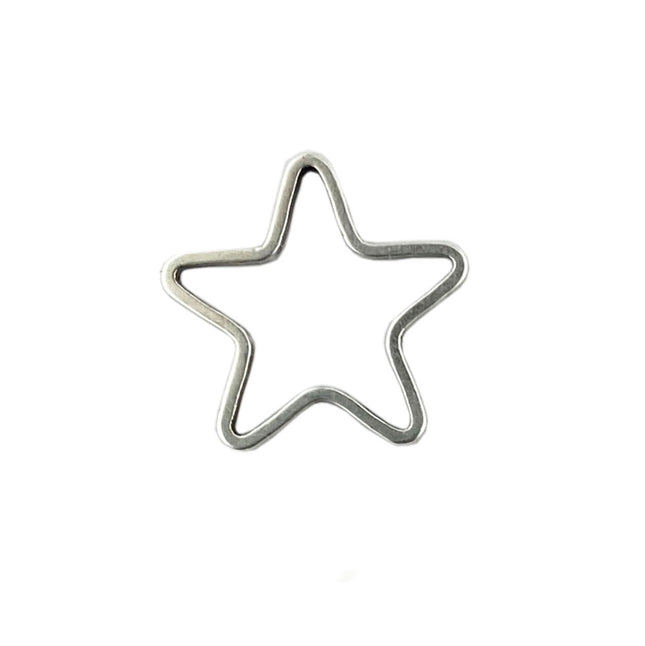 12mm star link / connector silver plated
