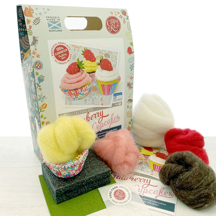 Strawberry Cupcake needle felting kit