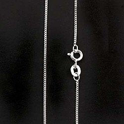 18 inch Sterling Silver Diamond Cut Curb Chain