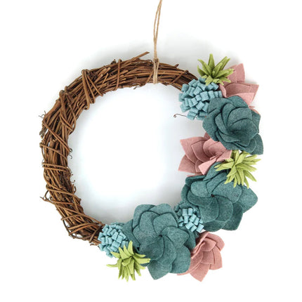 Succulent Wreath Felt Kit example