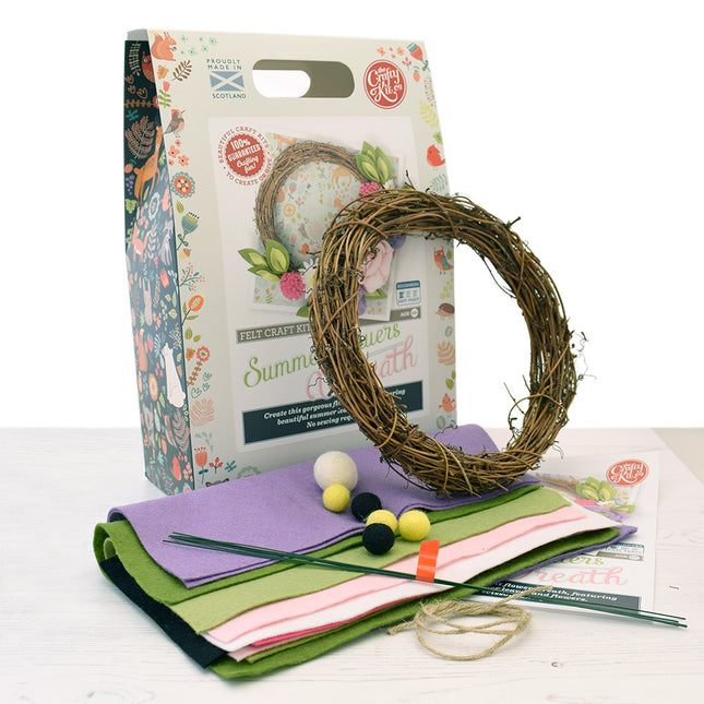 The Crafty Kit Co Company Summer Flowers Wreath Felt Kit