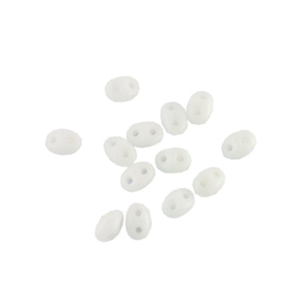 opaque white 2 hole superduo czech glass beads
