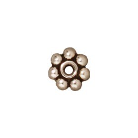 5mm Beaded Spacer Antique Silver