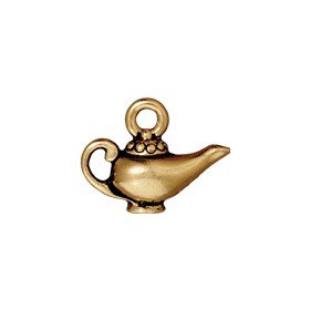 Aladdins Lamp Charm Antique Gold