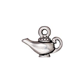 Aladdins Lamp Charm Antique Silver