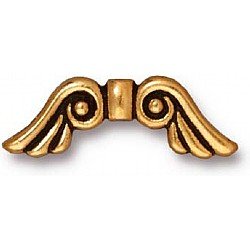 Angel Wings Bead Antique Gold