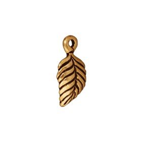 Birch Leaf Charm Antique Gold