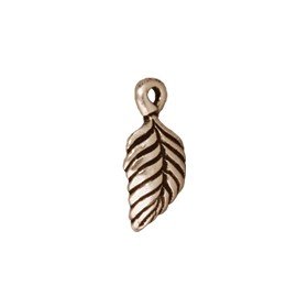Birch Leaf Charm Antique Silver