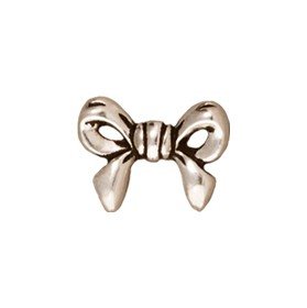 Bow Bead Antique Silver